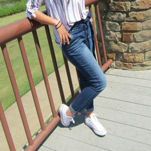 Paper bag denim jeans